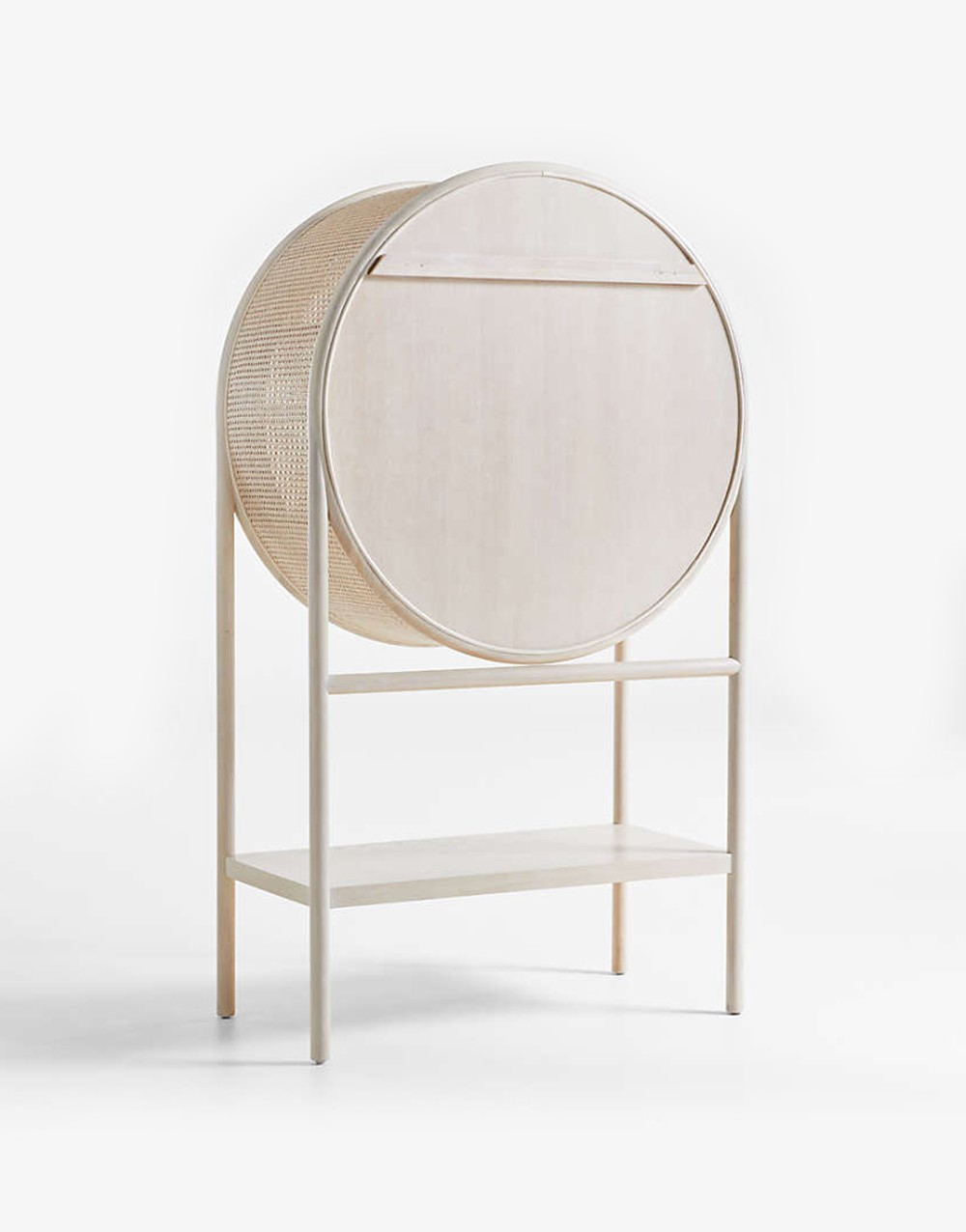 Whitewash Cane Bar Cabinet - Image 3